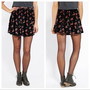 UO Ecote velvet floral circle skirt